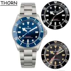 THORN 39mm Titanium Watch Men Homage Vintage PT5000 Movement Automatic Sapphire Crystal C3 Super Luminous 200M Waterproof Watch