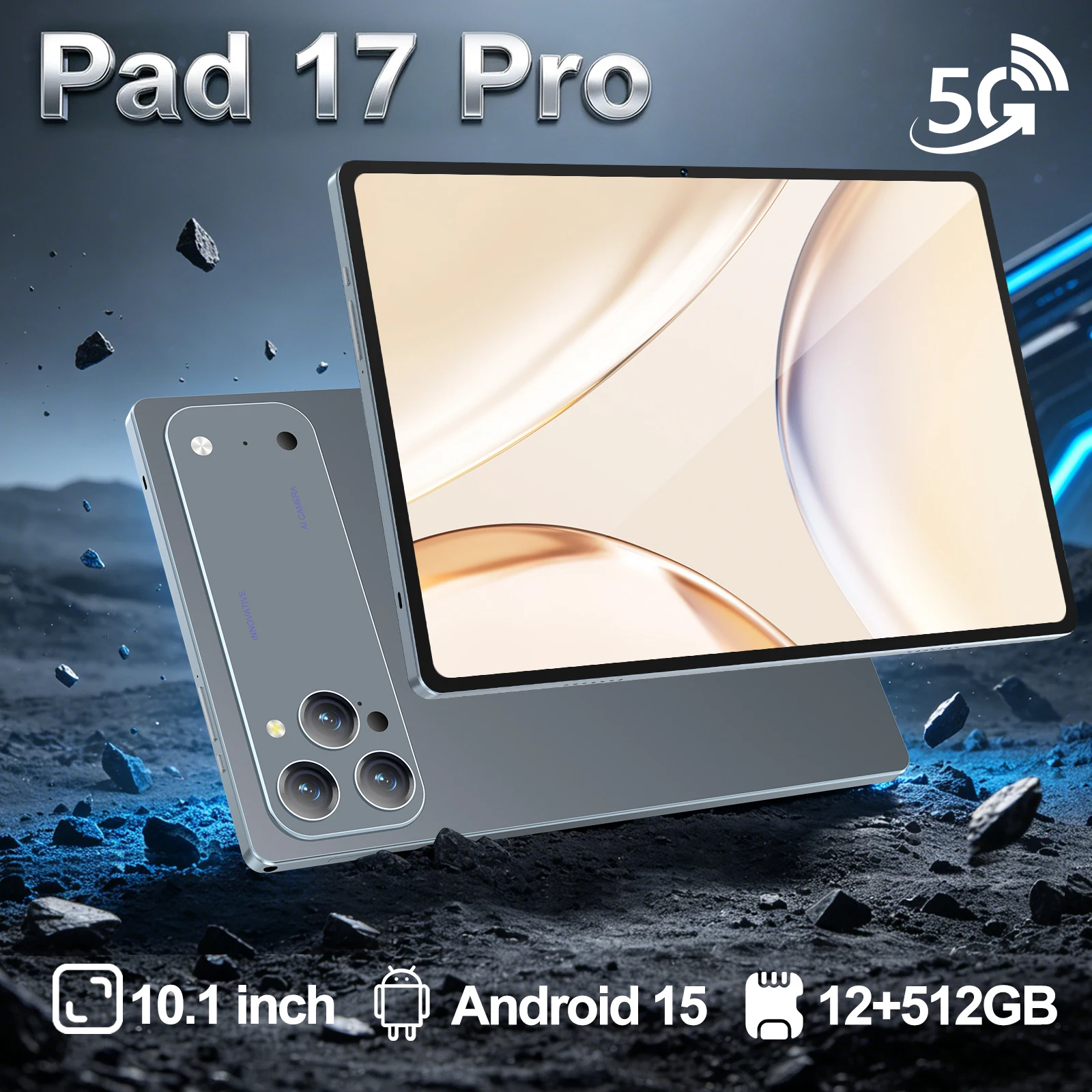 2026 Original Global Tablets Pad 17 Pro Android 15 PC 12GB+512GB 10000mAh 5G Dual SIM WIFI 4K HD Screen Bluetooth Network Tablet