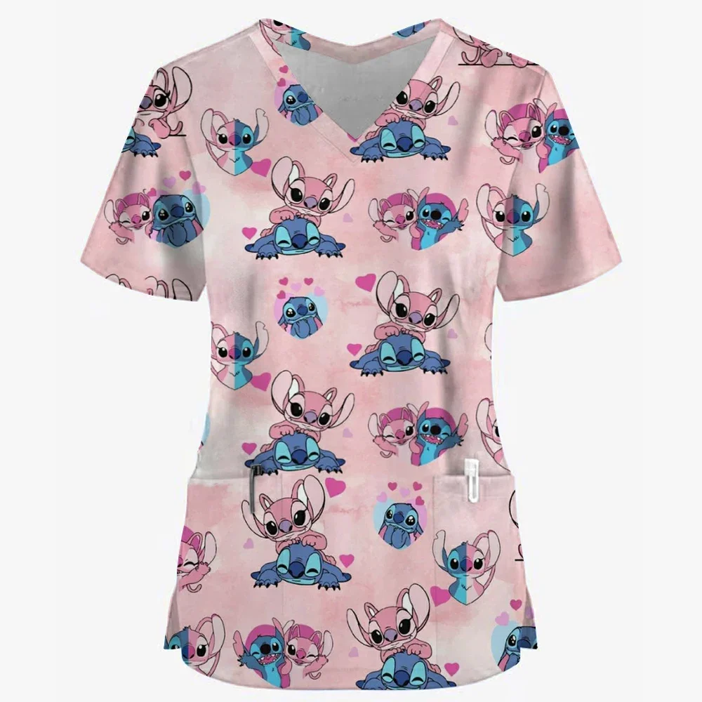 Y2k زي علوي للرجال ملابس ديزني كارتونية غرزة طباعة ممرضة العمل قميص جيب ثوب عيد الميلاد الرعاية الصحية ممرضة الدعك #6