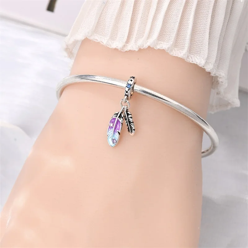 Abalorio de máscara de fiesta de Plata de Ley 925, colgante de baile compatible con pulseras de dijes de 4MM de diámetro, regalo de joyería DIY para mujer
