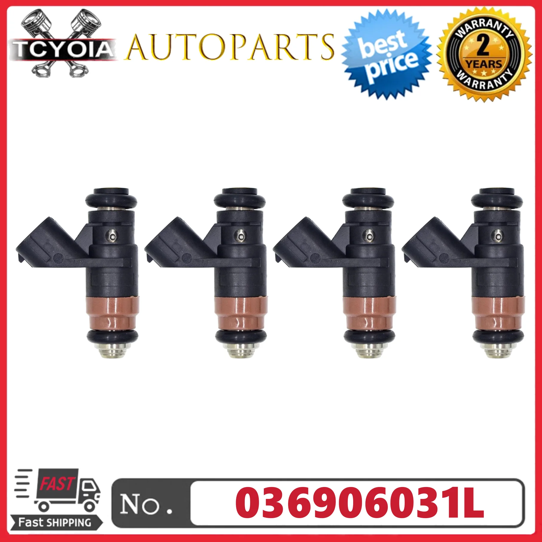 4pcs/lot 036906031L Fuel Injectors for SKODA FABIA II Seat Ibiza Cordoba VW Bora Golf Polo 1.4 1.6 1999-2009