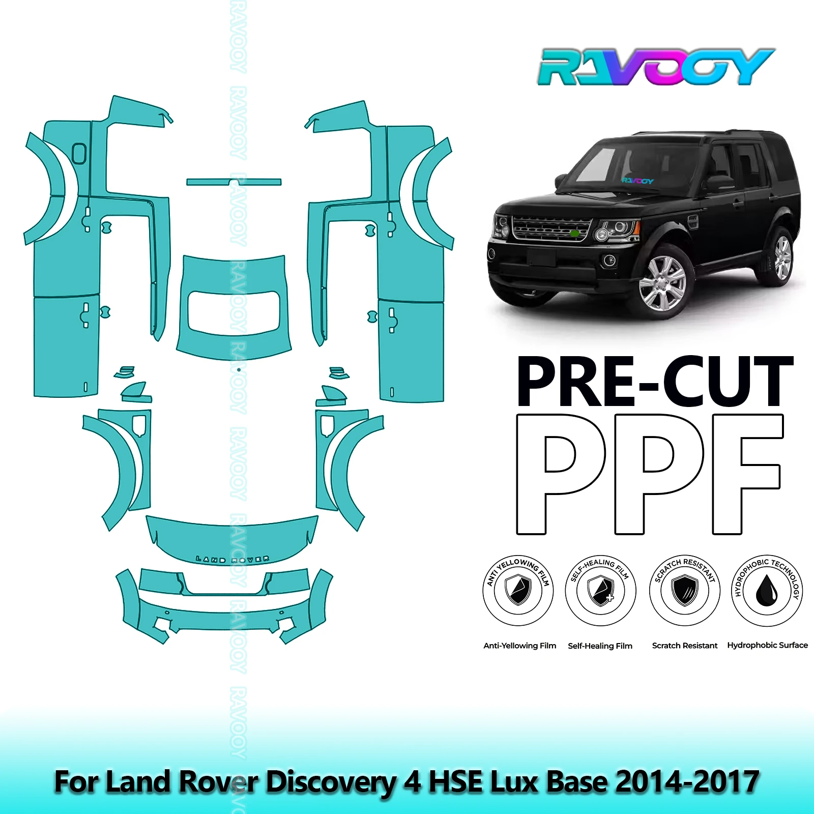

8.5Mil Full Vehicle Precut PPF Paint Protection Film For Land Rover Discovery 4 HSE Lux Base 2014-2017
