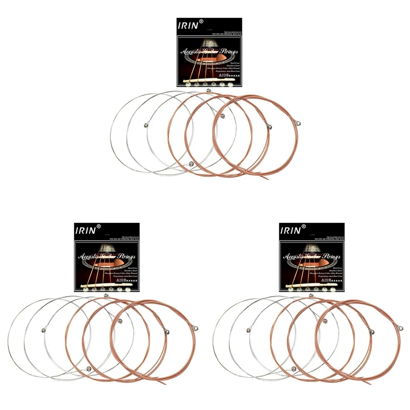 IRIN A108 18Pcs Acoustic Flok Guitar String 009-045 Inch 6 Strings Guitar Parts Accessories