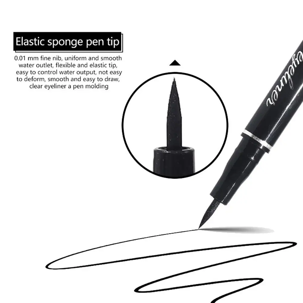 Eyeliner waterproof noir instantané, maquillage pour filles, liquide, longue durée, résistant à l'eau, résistant à l'huile, ne tache pas, S1T3