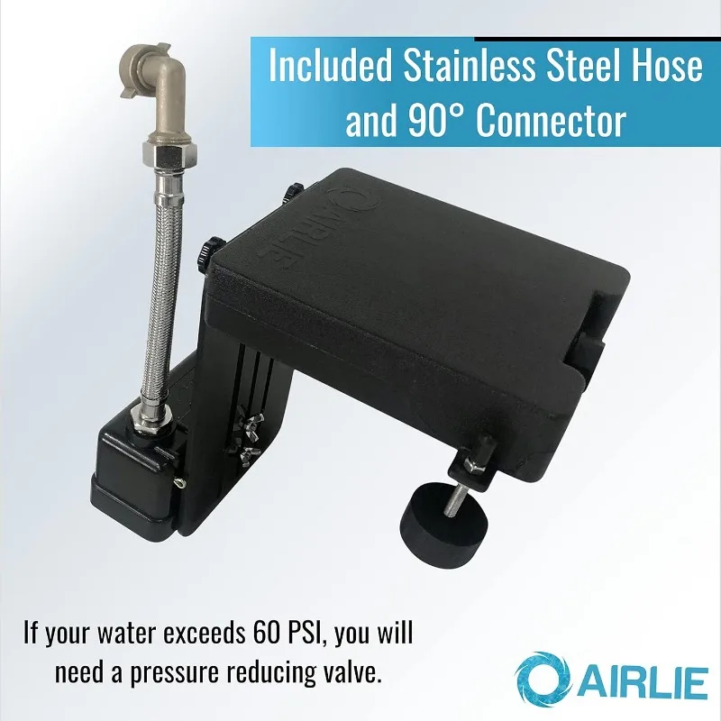 Pool Water Leveler, Patented, Included Stainless Steel Hose and Brass 90° Connector, Automatically Adjusts Pool Water Level