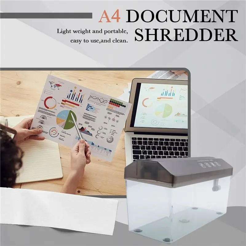 AED7-Paper Shredder Desktop Manual Mini Hand Cutting Tool A4 Machine Documents Crusher For Home