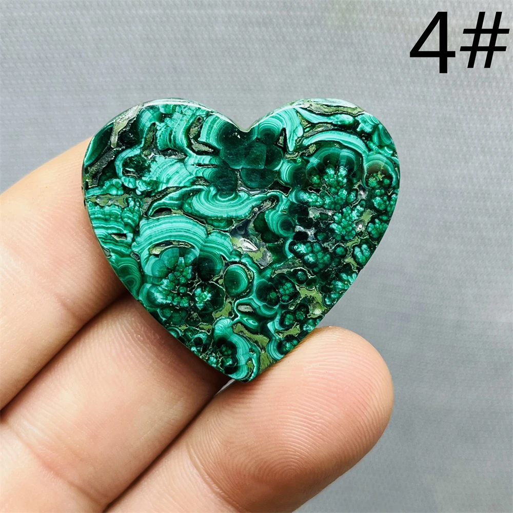 South African Gemstone Malachite heart-shaped Beautiful Pattern Natural Mineral Specimen Geode Crystal Home Room Decoration