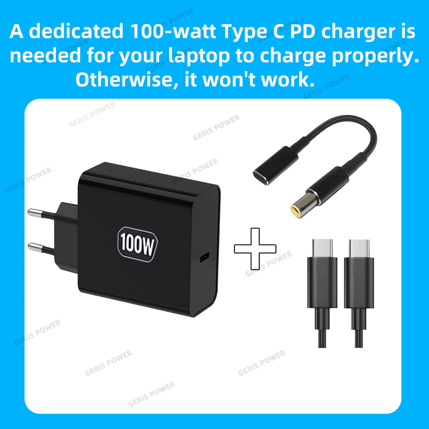 100W USB Type C PD Fast Charging Cable Cord for Lenovo ThinkPad T61 T60 T420 T430 USB-C to 7.9X5.5mm DC Power Adapter Connector