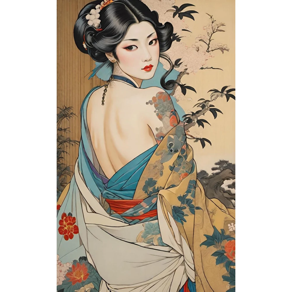 

500/1000/1200/2000 PCS Jigsaw Puzzles Woman Beautiful Back Portrait Family Activity Games for Gameroom Room Home Decor Gift