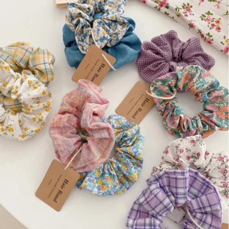 1Pc Small Fresh Checkered Hair Bands, Fashionable Fabric Ties, Hair Belts, and Cute Headwear for The Forest Gir Multicolor Style