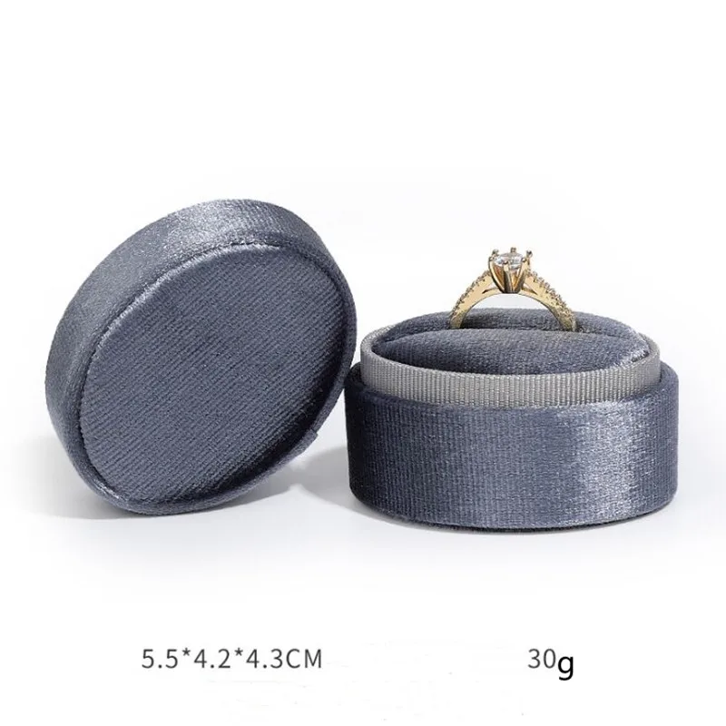 Corduroy Ring doos 5x5x4cm Klein Formaat Vier Kleur Spot Hexagon Flanellen Ring Sieraden Doos voor Bruiloft & Verloving