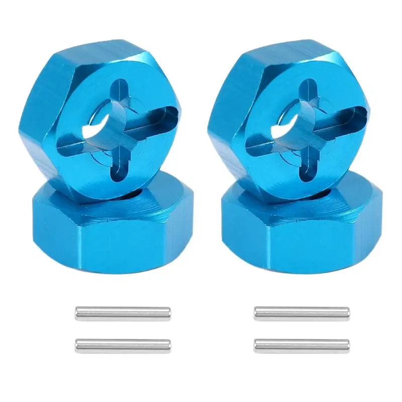 Комплект из 4 шестигранных адаптеров для колесных дисков, 7 мм на 12 мм, металлические, для моделей 1/18 Wltoys A949 A959 A969 A979 K929 и шин 1/10