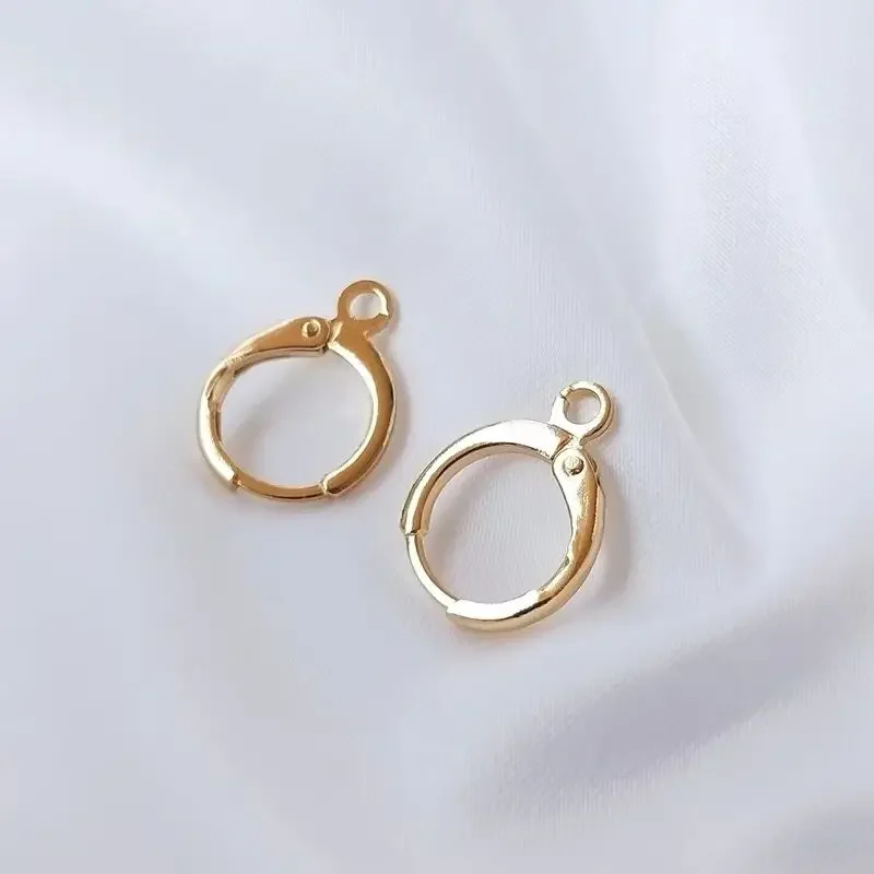 14K Gold-plated Round Ear Clip European Ear Buckle Diy Popular Hand-made Ear Accessories Materials in Europe and America E006