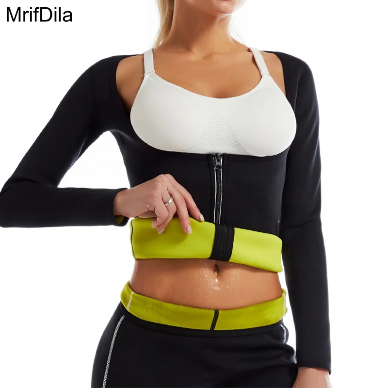 

MrifDila Neoprene Sauna Vest Waist Trainer Hot Sweat Slim Fit Corset Body Shaper with Zipper Weight Loss Workout Tank Top Women