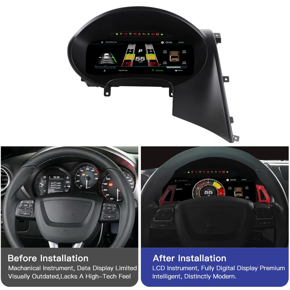 12.3 Inch for VW SEAT Leon 2009~2012 LCD Car Digital Dashboard Cluster Virtual Instrument Dashboard Panel Lossless Installation