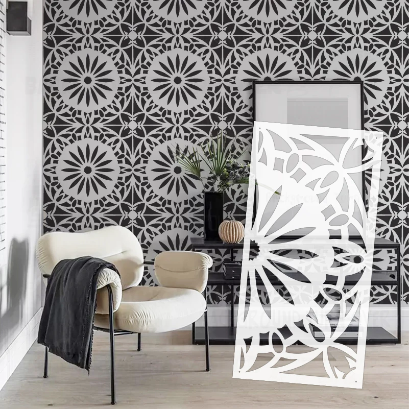 40cm - 80cm Decor Stencil For Painting Wall Putty Decorative Template Furniture Makers Decors To Damask Vintage Retro S413