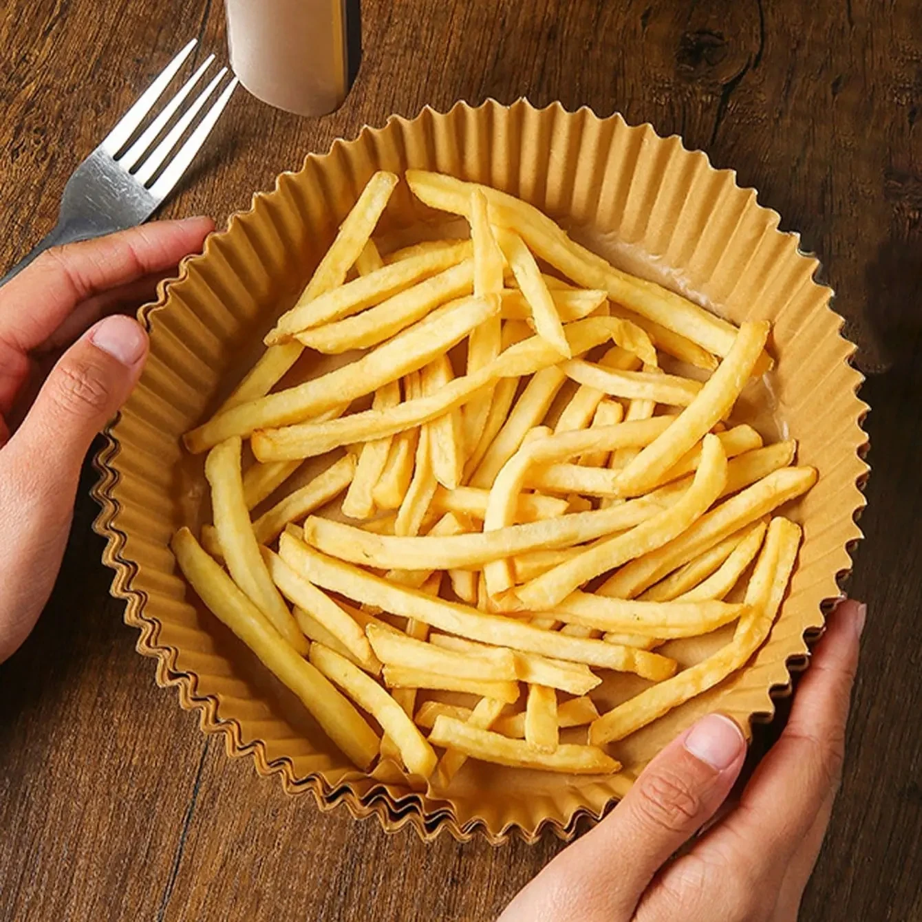 Бумажные вкладыши для фритюрницы, антипригарные бумаги для жарки, круглая бумага для фритюрницы для микроволновой печи, 50 шт.