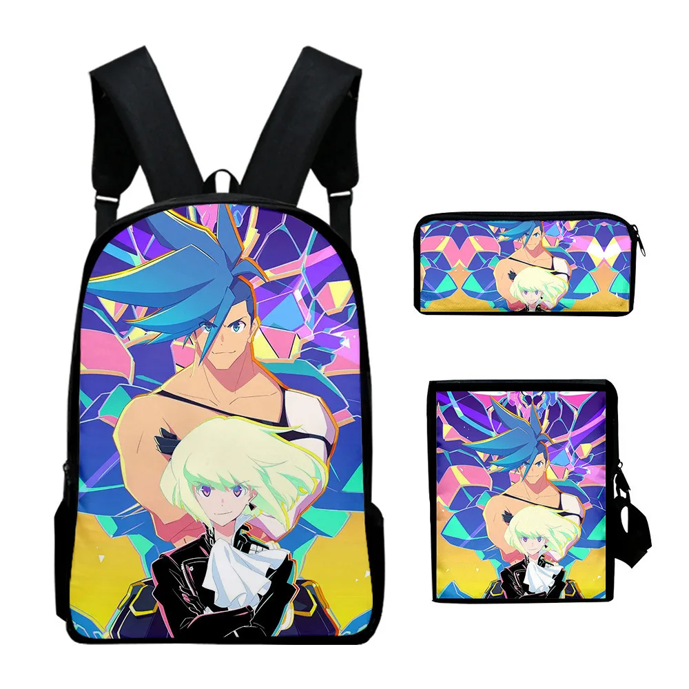 Popular Novelty PROMARE 3D Print 3pcs/Set pupil School Bags Laptop Daypack Backpack Inclined shoulder bag Pencil Case