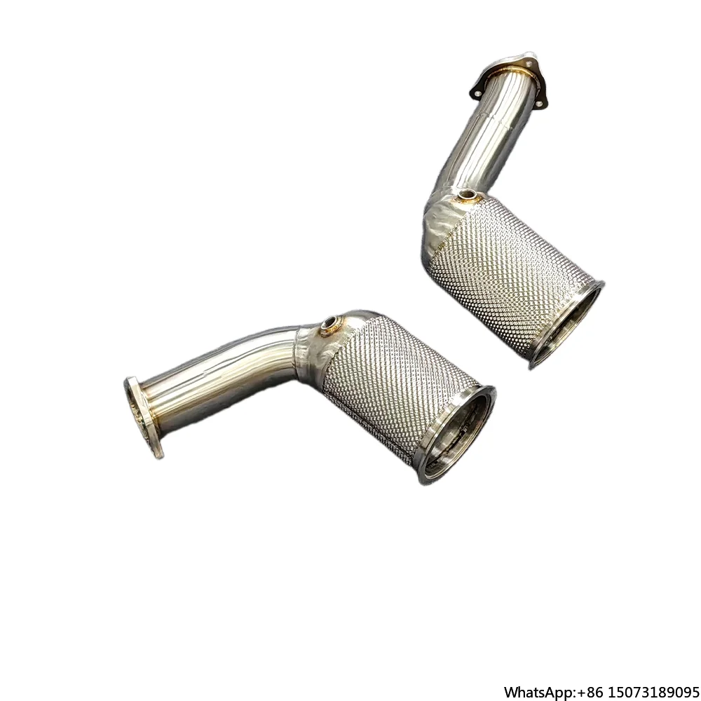 

Custom Downpipe for RS4 B8 RS5 B9 2.9T 2019-2024 Sport Exhaust Downpipe with Heat Shield with OPF