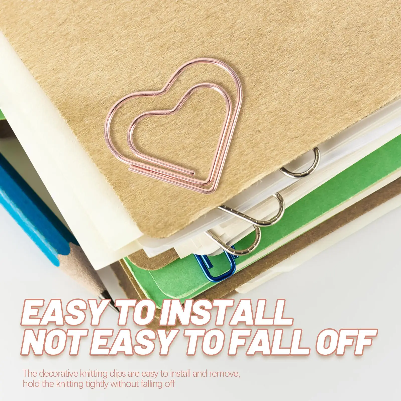 24 szt. Mini spinacze w kształcie serca kolorowe różowe złoto śliczne kreatywne dokumenty biurowe metalowe spinacze stop aluminium