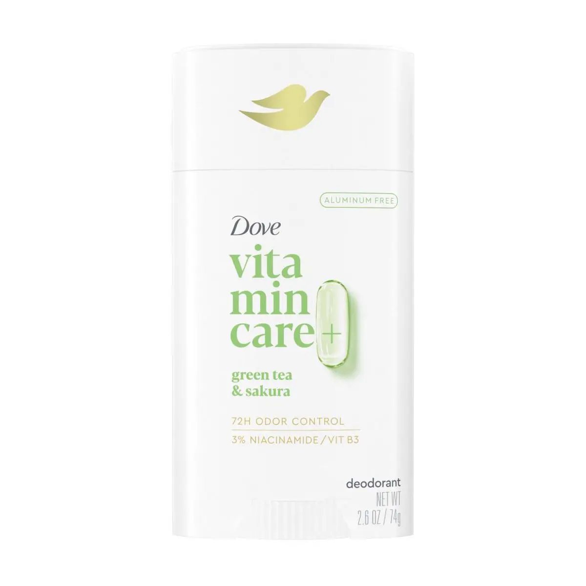 

Дезодорант-карандаш Beauty VitaminCare+ без алюминия с ниацинамидом — зеленый чай и сакура — 2,6 унции