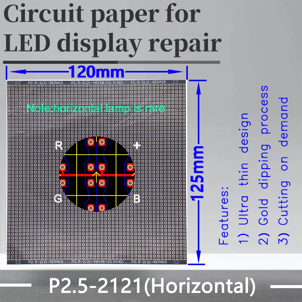 P2.5-1921-2121(HL) Carta per circuiti, lampada orizzontale rara, 120X125 mm, utilizzata per riparare tamponi PCB danneggiati