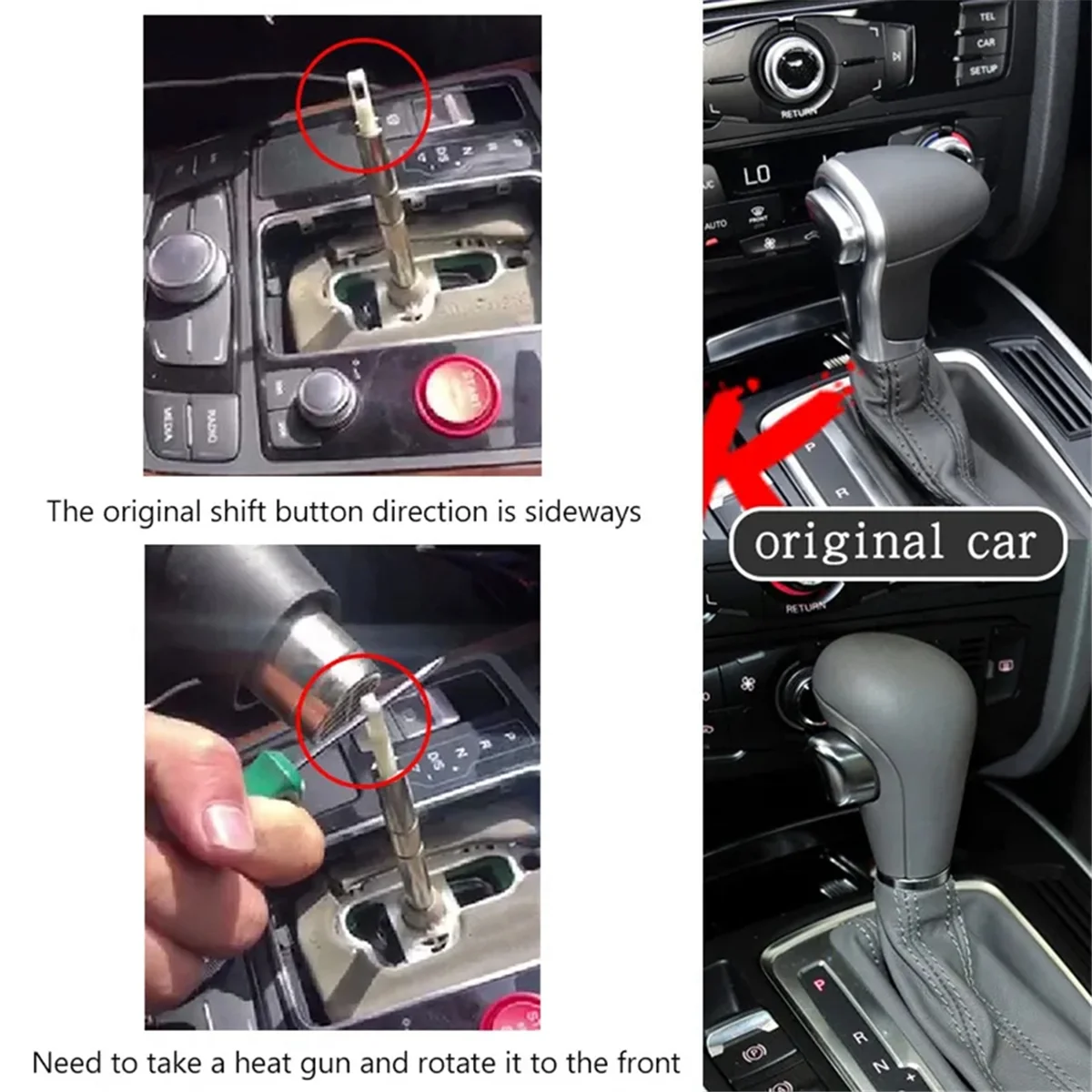 Carbon Fiber Gear Shift Knob Electronic Shift Handle for Audi A6 C7 VW Golf MK6 MK7 R GTI Slien