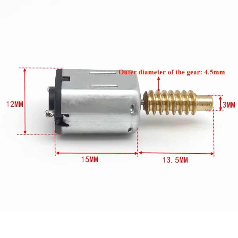 1PC Micro Precious Metal Brush N20 Motor with Metal Worm Gear DC 1.5V-6V 28000RPM High Speed for Toy Models