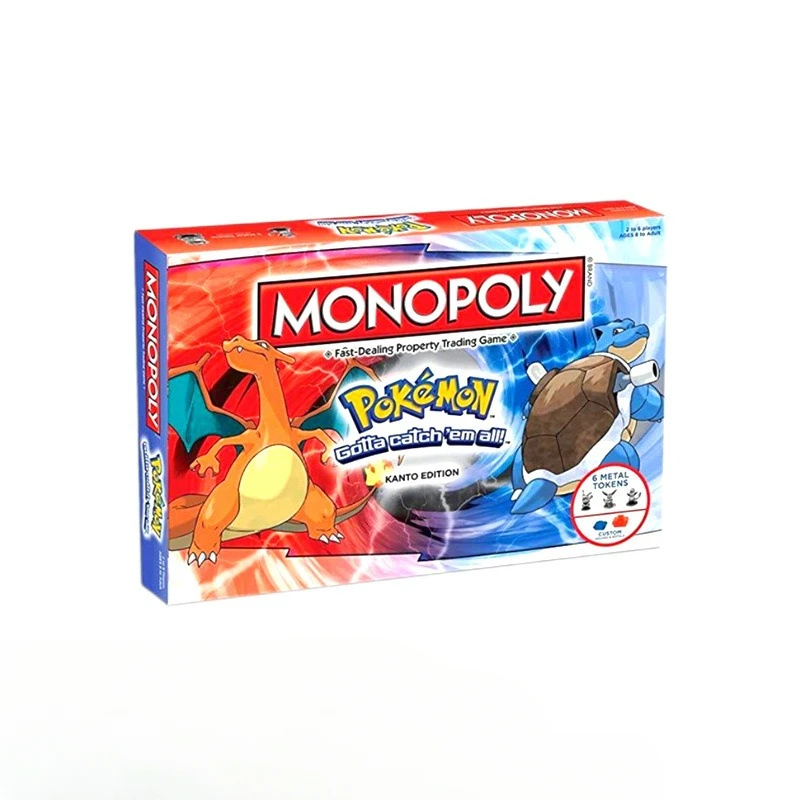 Newest English Version Pokemon Pikachu Monopoly Real Estate for adults and children 2-6 people party birthday Game kid Gifts