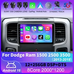 Android 16 For Dodge Ram 1500 2500 3500 2013-2018 Car Radio Head Unit Auto BT Stereo Multimedia Video Monitor GPS Navigation DSP