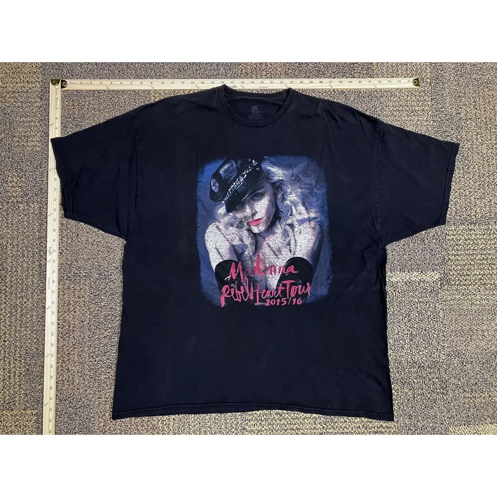 Madonna Rebel Heart Tour T Shirt Mens XL 2015 2016 Concert Band Music vintage Washed designer clothes homme Breathable Unisex