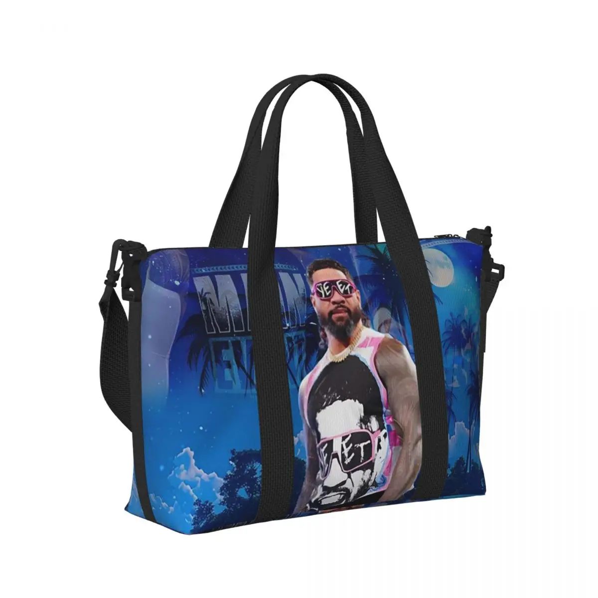 

Jey Uso Maint Event Пляжная дорожная сумка Большая вместительная сумка-тоут для спортзала Спортивная женская дорожная сумка для покупок