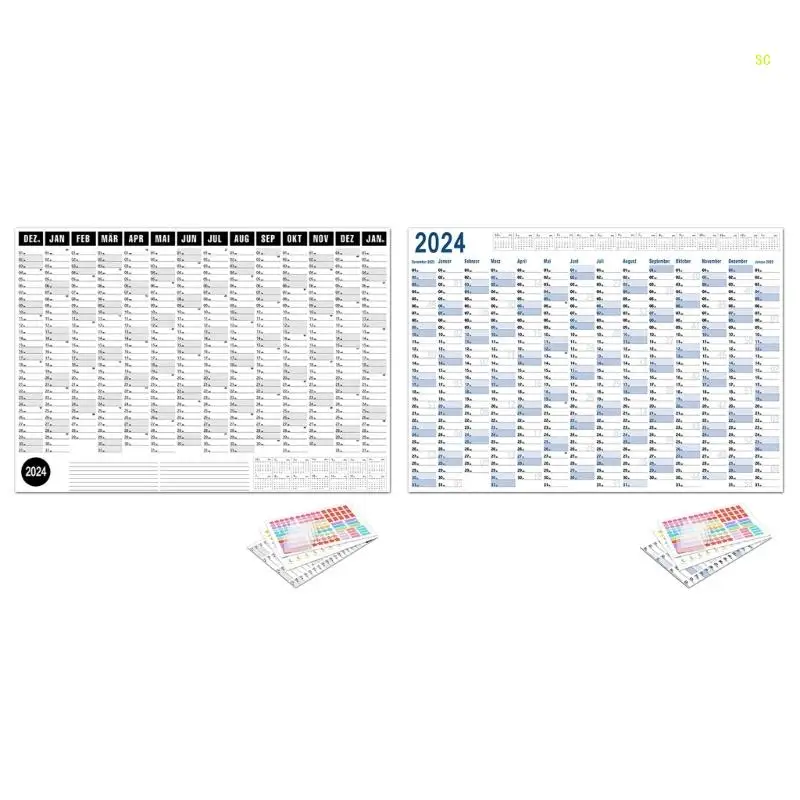 2024 مخطط تقويم الحائط السنوي 2024 مخطط تقويم الأسرة لعام كامل دروبشيب