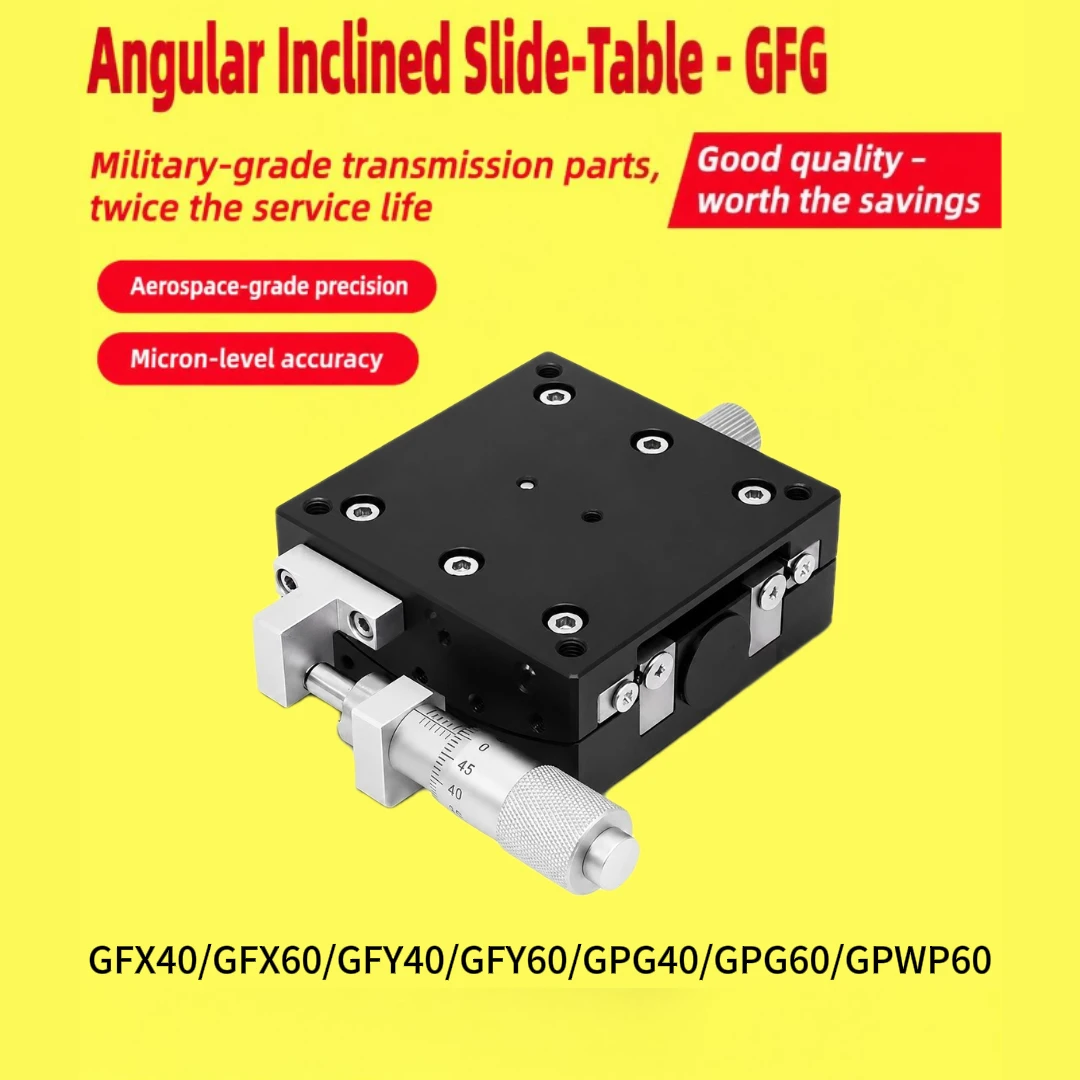 X/XY Axis 40/50/60mm GFX/GFY/GPG/GPWG Trimming Manual Radian Angle Goniometer Swing Sliding Table Measurement Displacement