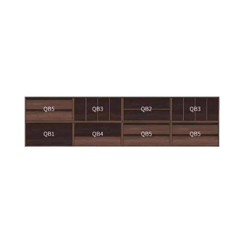 Module combination cabinet, retro black walnut color bookcase, free combination lattice cabinet, home living room