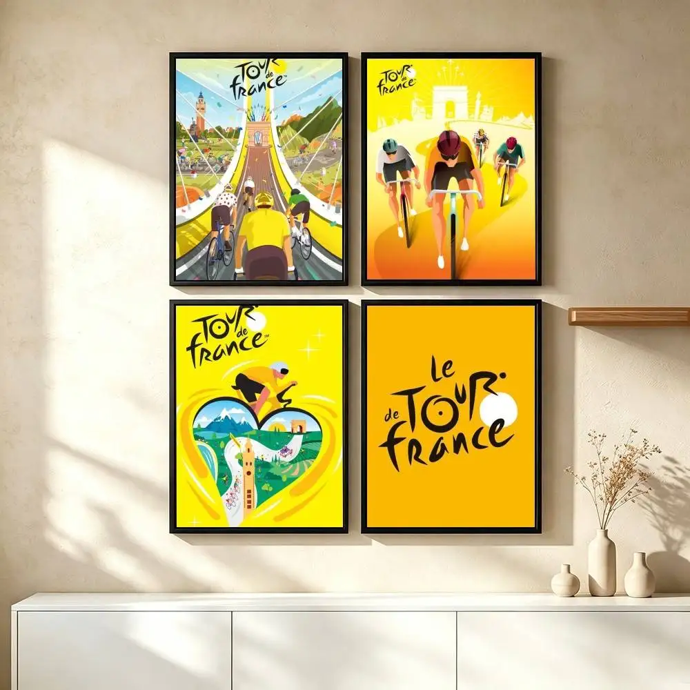 T-Tour de France Cycling Race  Poster High Quality Dorm Living Room Aesthetic Wall Decoration Painting Stickers Gift