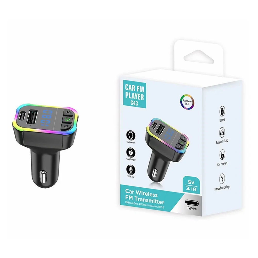 Car Wireless FM Transmitter Dual USB Ports 31A Fast Charging Supports for mp3 WMA USB TF Card Music Playback  Car