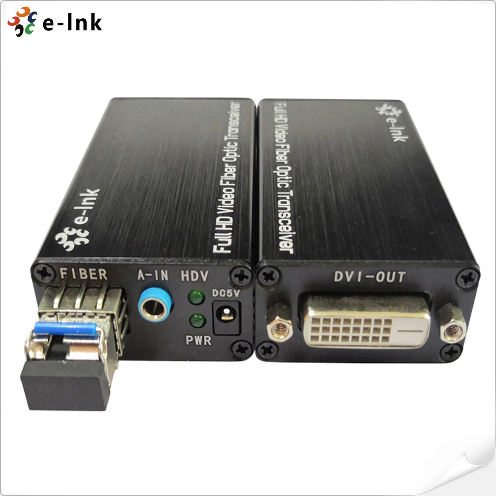 Mini DVI Fiber Optic Extender External Stereo Audio 1080P 60Hz Video Converter 20km Long Distance Transmission Aluminum Alloy