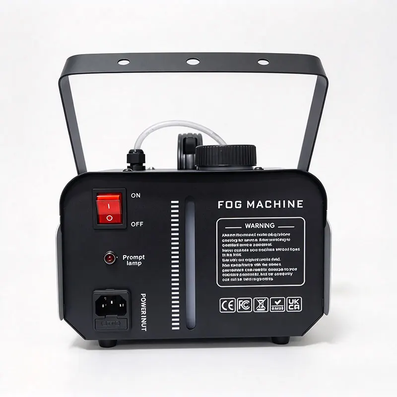Smoke Machine 1200W 6LEDs Fog Machine 6 Colorful Wireless Remote Control 2L Tank 10M Spray Distance 4min Fast Preheat No Fog Oil