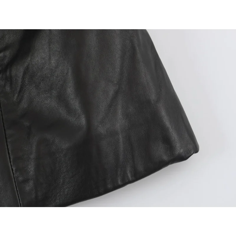 2026 Herbst Neuer Stil Streetwear Damen Kunstleder Kurze Jacke Stehkragen Langarm Froschknopf-Dekor Schmale Passform Mantel – Detail 11