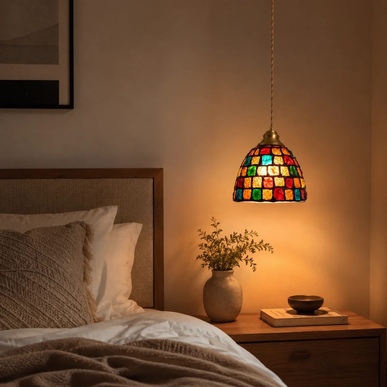 lampada-a-sospensione-vintage-in-vetro-colorato-a-mosaico