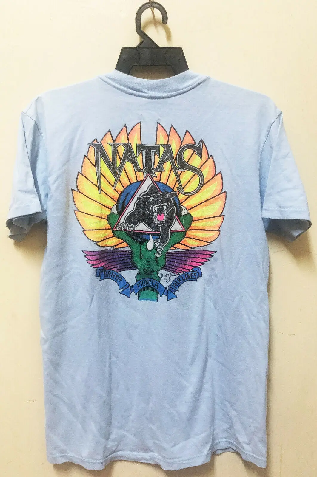 VINTAGE STEDMAN 80s SANTA MONICA AIRLINES NATAS KAUPAS SKATEBOARD T-SHIRT ZORLAC long sleeves