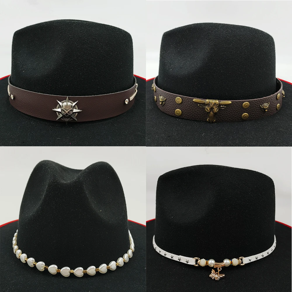 New Men Hat Accessories Bull Belt Men Women Hat Straw Hat Cowboy Hat Fedora Hat Accessories Belt Buckle Outdoor Decor Fashion