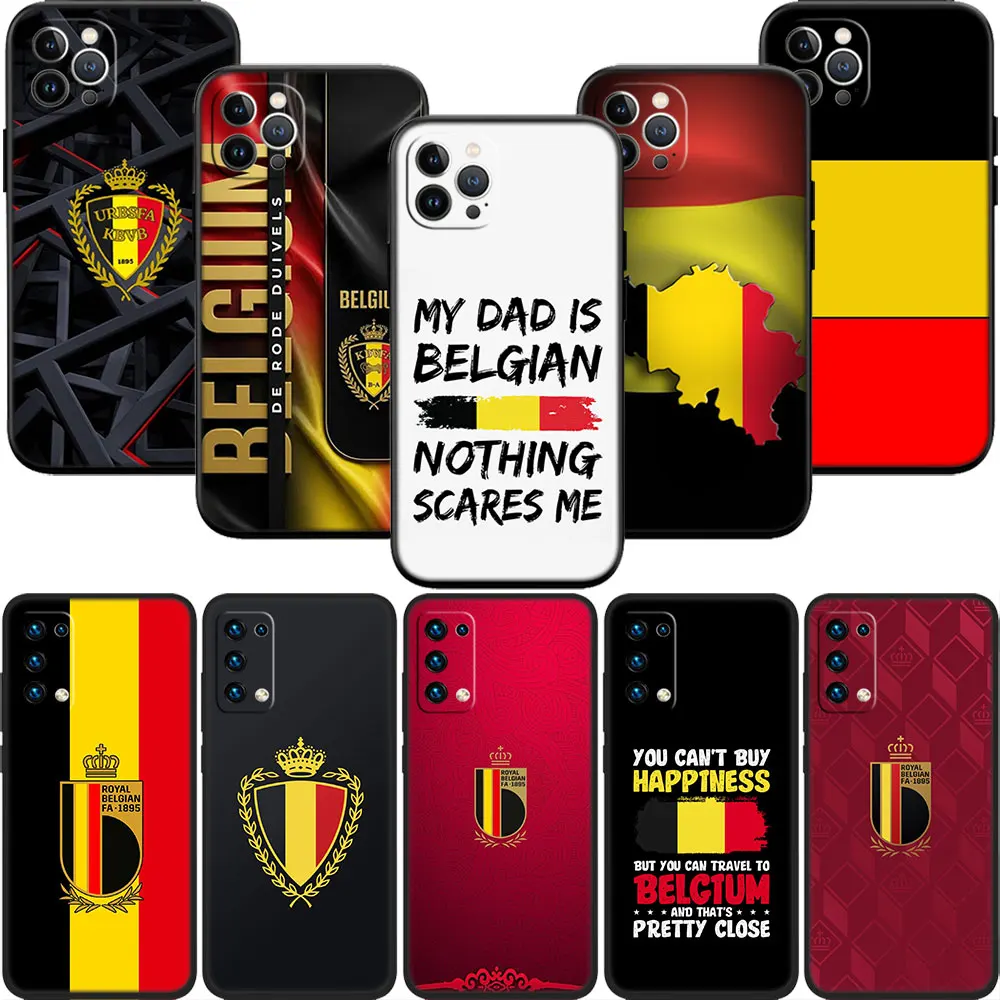 OH11 Belgium flag Case for Samsung M06 M15 M16 M35 M55 M56 A36 A42 A50 A50S A51 A52 A32 A33 A05 A05S A06 A16 A20