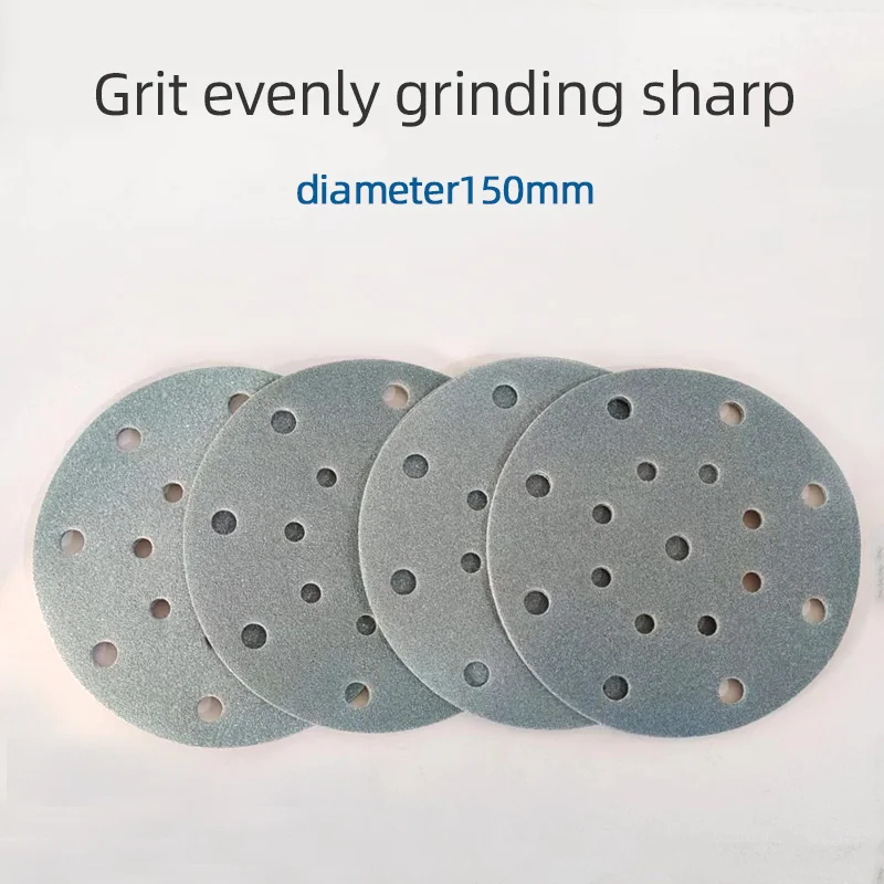 6 Inch 150MM 17-Hole Hook And Loop Sanding Discs Aluminum Oxide Wet/Dry Sandpaper 80-400 Grits for Car Wood Auto Paint Sanding