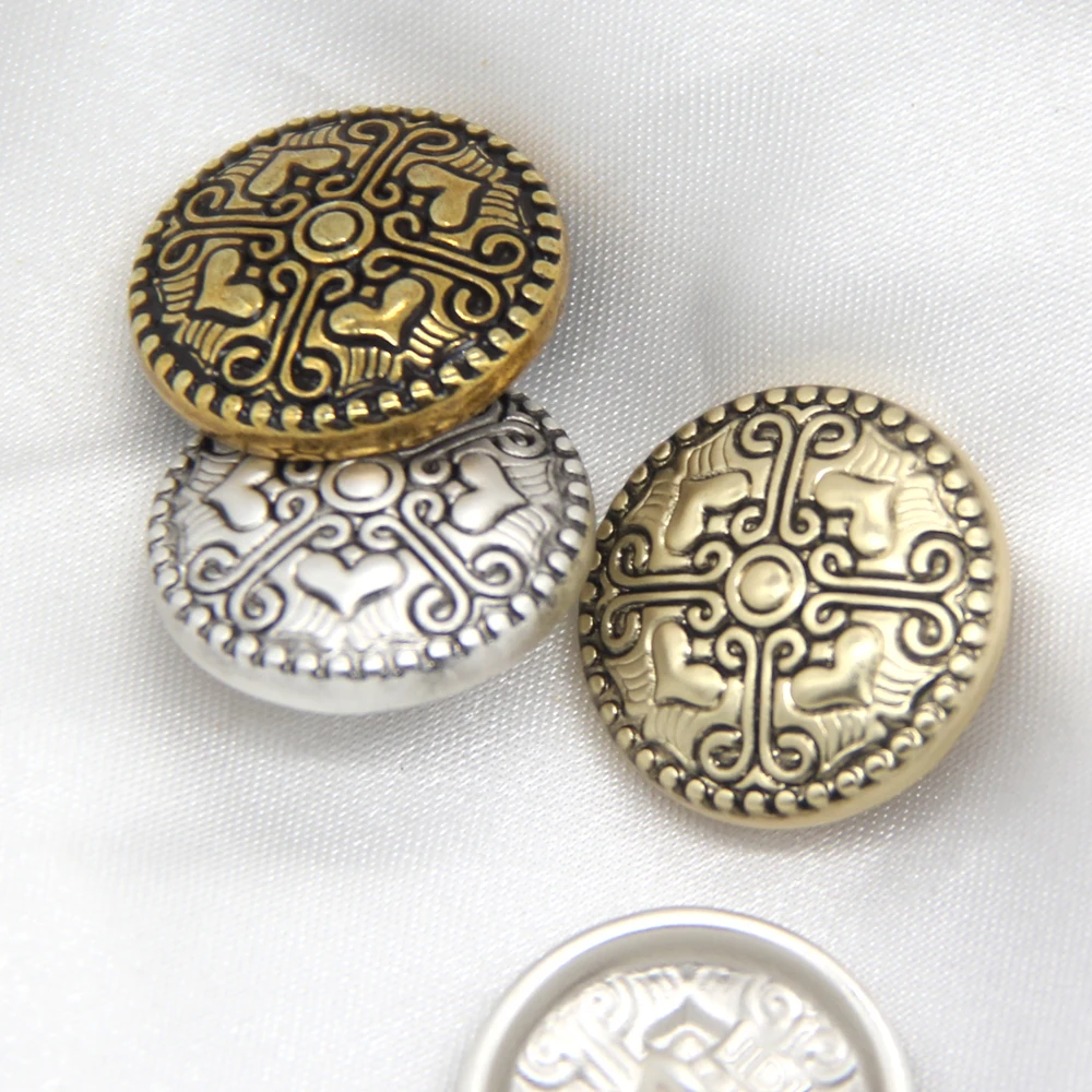 HENGC 15/20/23mm Character Gold Metal Buttons For Sewing  Retro Female Coat Jacket Cardigan Handmade Decorations DIY Crafts