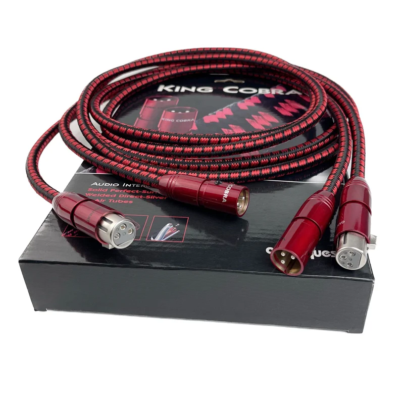 Pair King Cobra HiFi Audio Interconnect Line PSC Copper RCA To XLR Female & Male Balanced Cable with Box