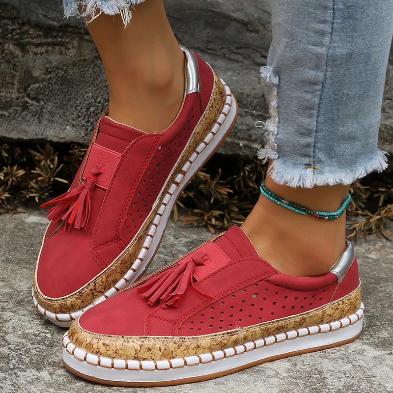 

Trend Women's Sneakers Slip on Hollow Out Woman Flats Ladies Loafers Casual Female Vulcanized Shoes Sewing Fashion Women Shoes