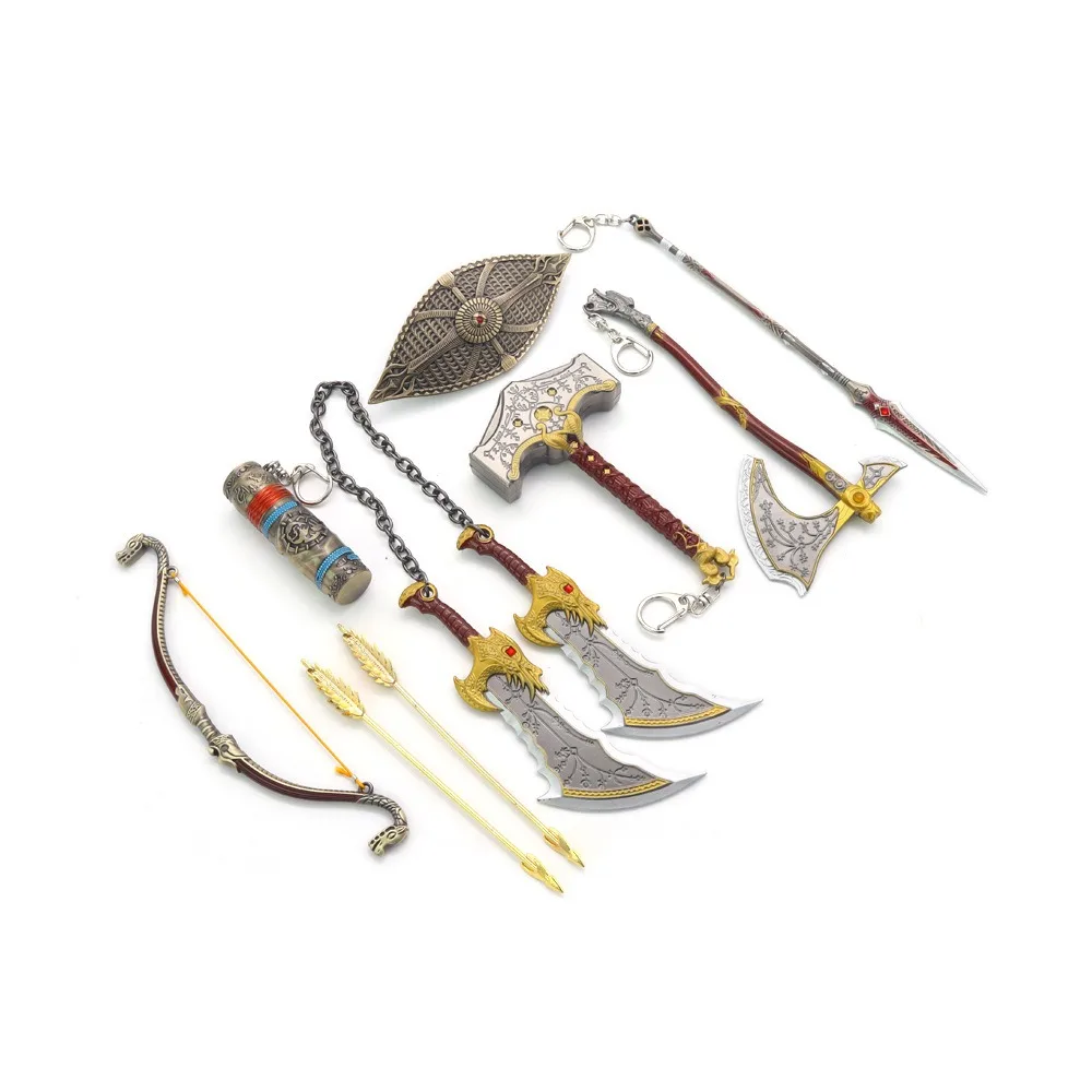 Arma God of War Kratos Blades of Chaos Olympus espada modelo juego periférico llavero de Metal Katana espadas regalos juguetes para niños
