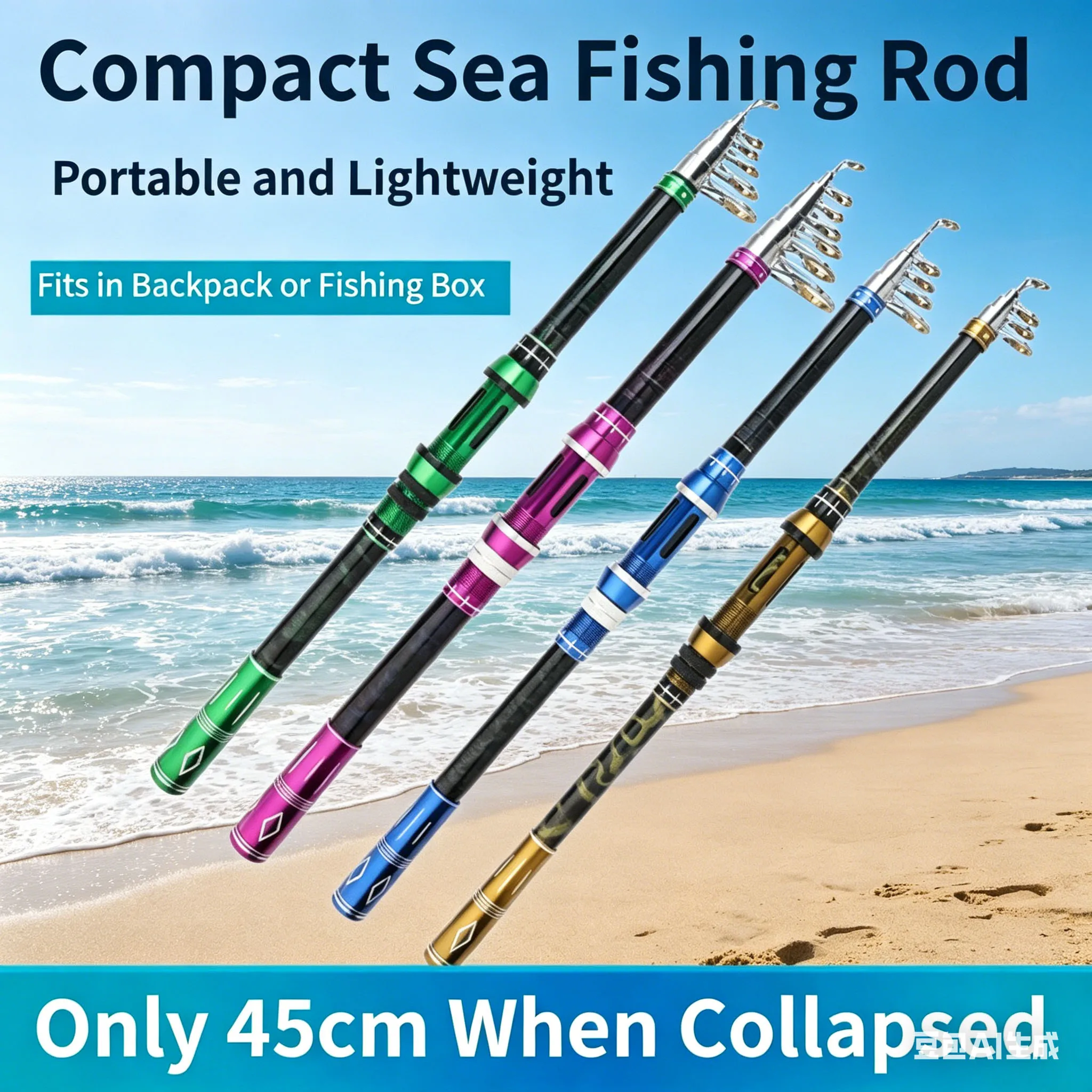 

Sea Fishing Rod 1.8/2.1/2.4/2.7m 45cm Fiberglass Telescopic Portable Surf Casting Pole For Mini Ultra-short Rod Replace Parts